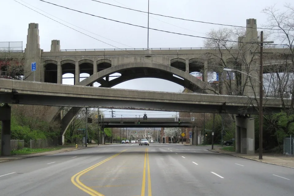 Western Hills Viaduct in the West End, Cincinnati, Ohio